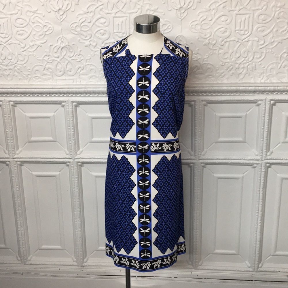 Aquilano Rimondi Blue Print Dragonfly Print Dress